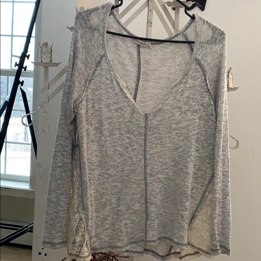 Cute sweater with lace sides